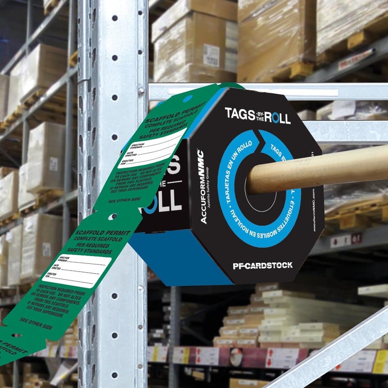 NMC AccuformNMC 250 Scaffolding Tags by-The-Roll, Scaffold Permit - Complete Scaffold, US Made OSHA Compliant Scaffold Tags, Waterproof PF-Cardstock, Resists Tears, 6.25"x3", TAR733 - Image 4